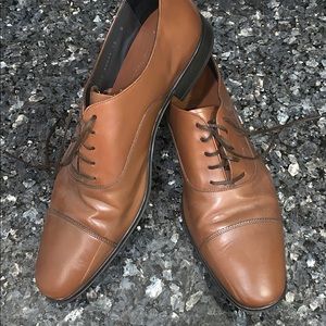 Ferragamo brown lace up dress shoes